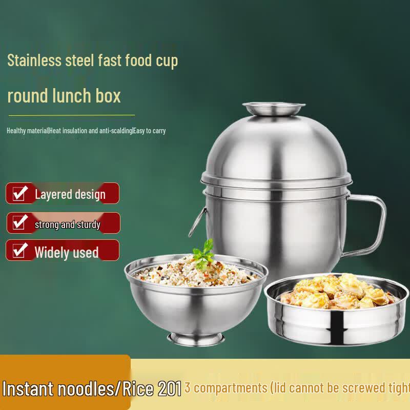 FATTBAO Stainless Steel Round Lunch Box