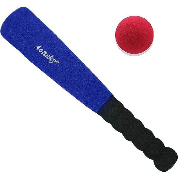 Aoneky Mini Foam Baseball Bat and Ball for Toddler, 11.8 inch 1 Blue Bat
