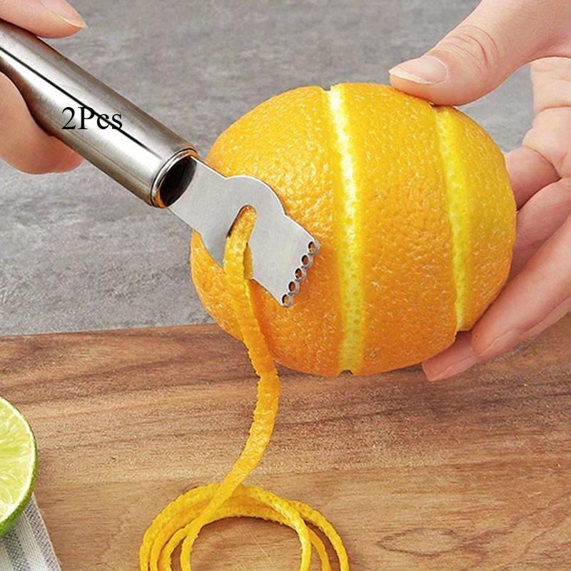 

Нож для чистки лимона Терка из нержавеющей стали для лимона Терка для лайма, апельсина, цитрусовых Нож для чистки кухонных гаджетов Аксессуары для бара 2pcs