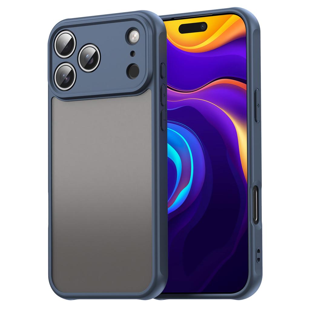 For iPhone 17 Pro Max Case Drop Proof Airbags Frosted Translucent PC+TPU Phone Back Cover