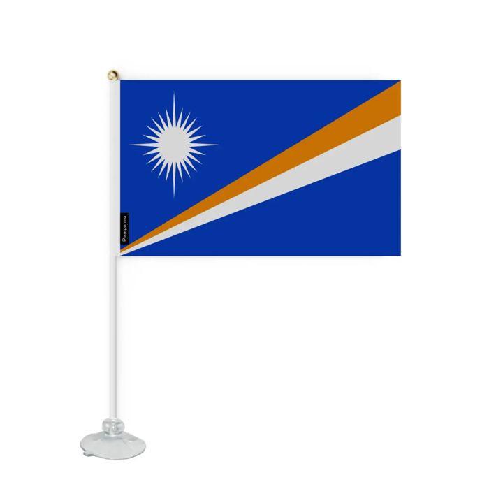 Drapeau - Îles Marshall - Mini Drapeau Ventouse - 14 x 21 cm - Polyester - Extérieur