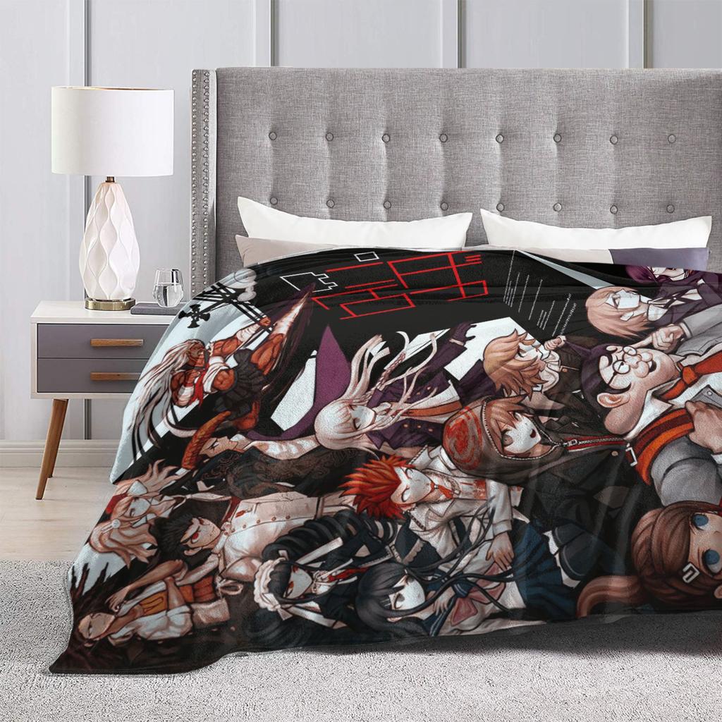 Game Danganronpa Blankets  Soft Warm Comfortable Plush Throw Blanket For Kids Adult Couch Chair Flannel Bedspread Bed Cover