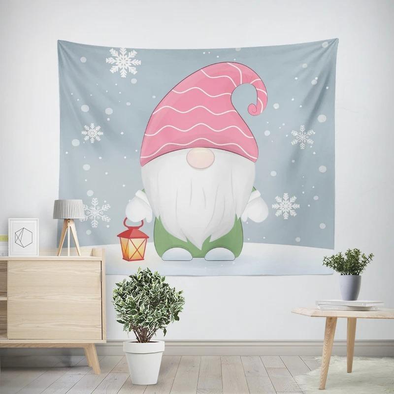 Christmas New Year Santa Claus Deer Painting Pattern Tapestry Living Room Sofa Car Interior Decoration Tapestry