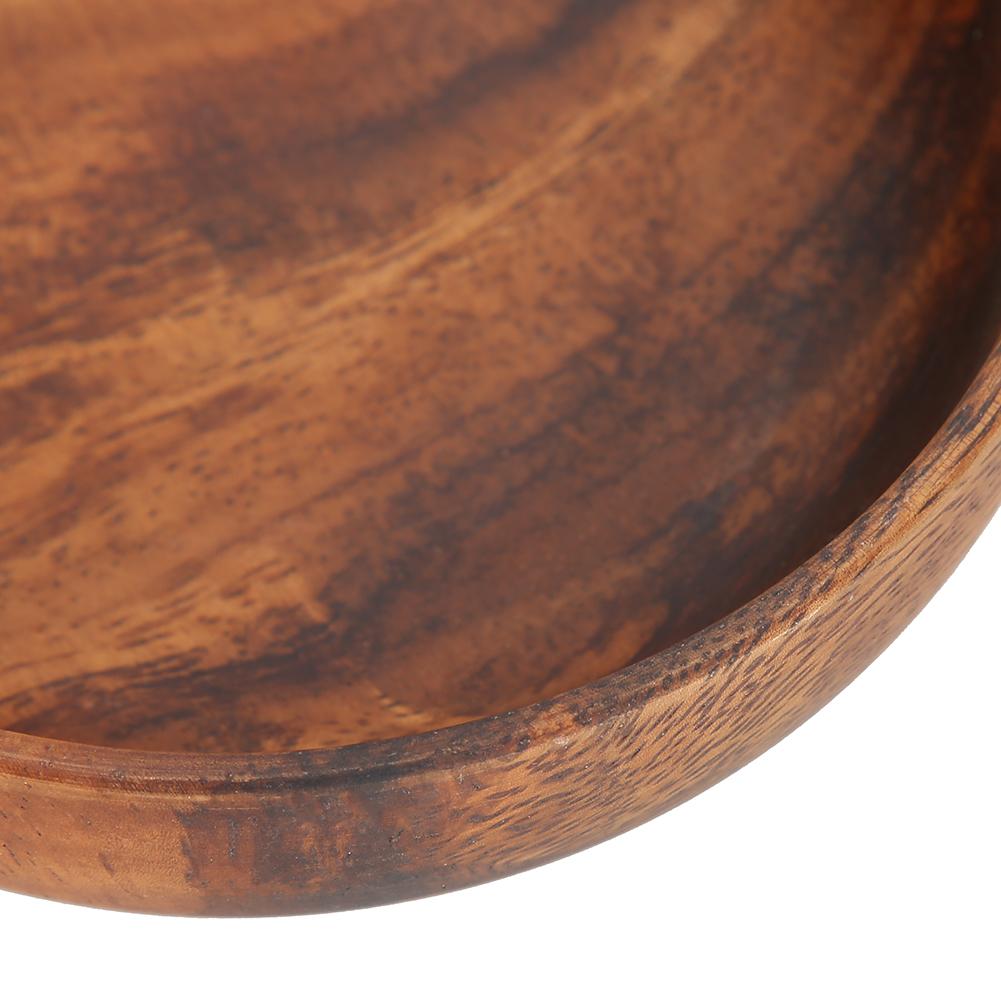 Trä Snacksfat Frukt Mat Sallad Soppskål för Hem Kaffebutik Användning12x3.5cm