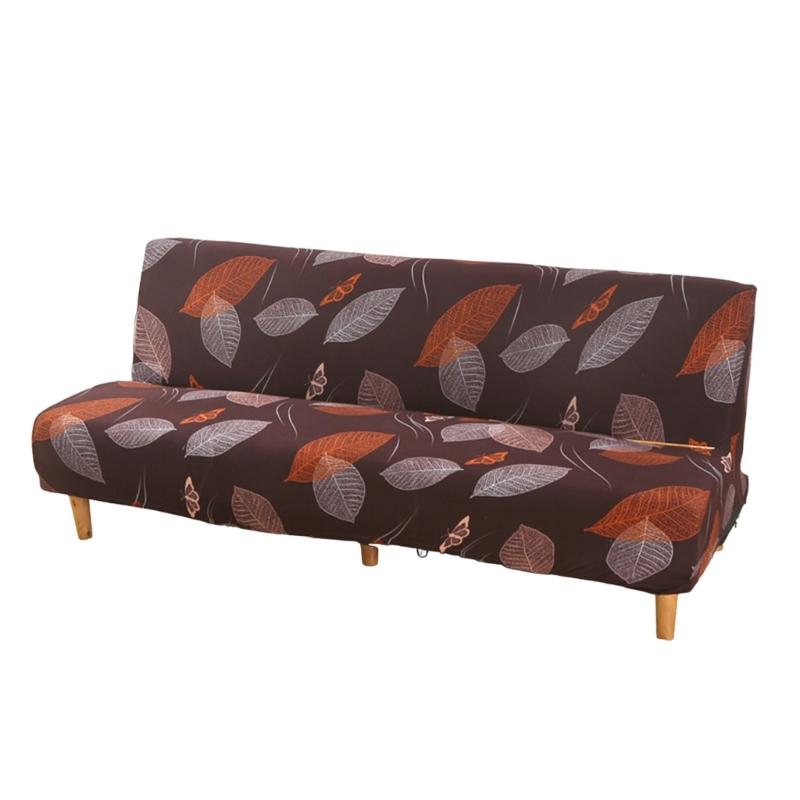 Foldable Sofa Bed Slipcover Armless Futon Stretch Couch Cover for Small Space