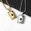 Gothic Playing Card Necklace for Men Boys,Stainless Steel Spade A Pendant Necklace,Vinatage Jewelry Gift