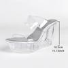10.5cm Euro Transparent Chunky Heel Slippers Rhinestone Platform Summer Shoes Sexy Fairy Women Footwear LFD-1108WG-Q5