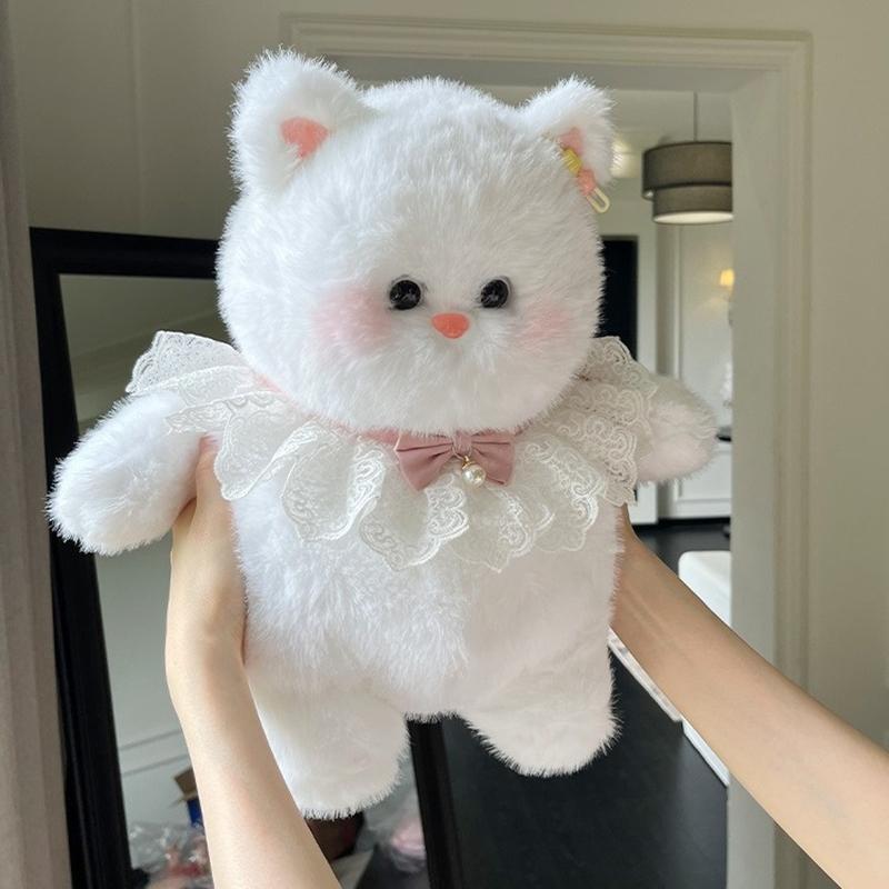 23/40CM Kawaii Küçük Sarılabilir Kedi Peluş Bebek Çizgi Film Dolgulu Sevimli Hayvan Yastığı Yumuşak Çizgi Film Minderi Çocuk Noel Hediyesi