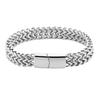 Mens Titanium Steel Bracelet With Dual-Tone Polished Cuban Link Design Hypoallergenic Anti-Tarnish 18K Gold Plated