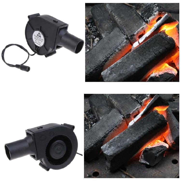 BBQ Blower Fan with 5V USB 12V 5.5x2.1mm Cable Variable Speed Controller for Outdoor Barbecues Fire Bellow