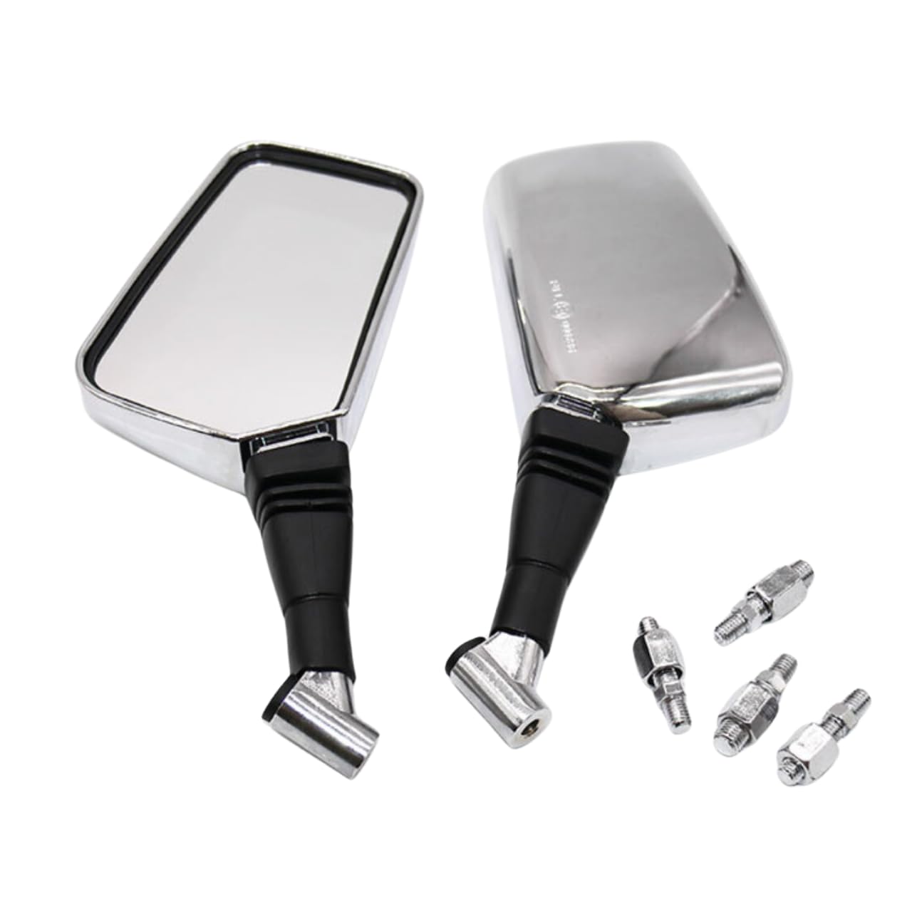 

karim Motorcycle Mirror, Square, Square Shape, 0.3 inch (8 mm), 0.4 inches (10 mm), серебряный