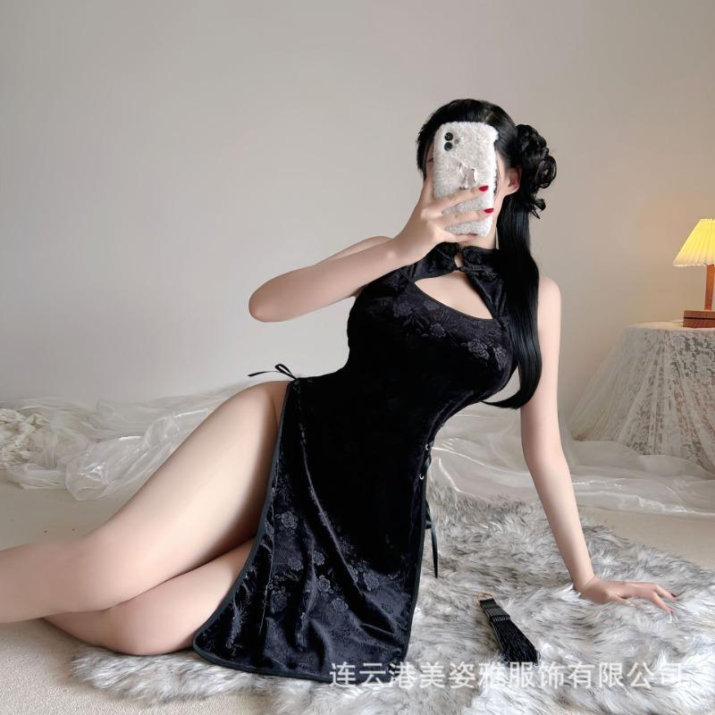 Sexy Underwear Antique Uniform Cheongsam Uniform Sexy Pajamas Belly Cover Temptation Mood Suit Women Large Size Straps Women