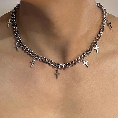Cross Necklace Temperament, European and American Fashion, Men's Fashion, Design Sense, Collarbone Chain