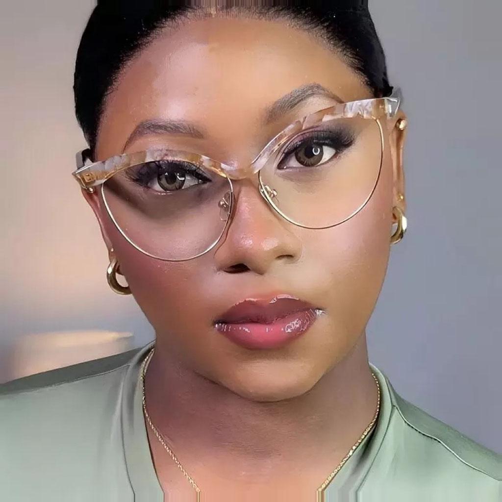 Vintage Eyebrow Cat Eye Anti Blue Light Optical Glasses Big Frame Women Luxury Myopia Customize Prescription Eye Glasses Frames