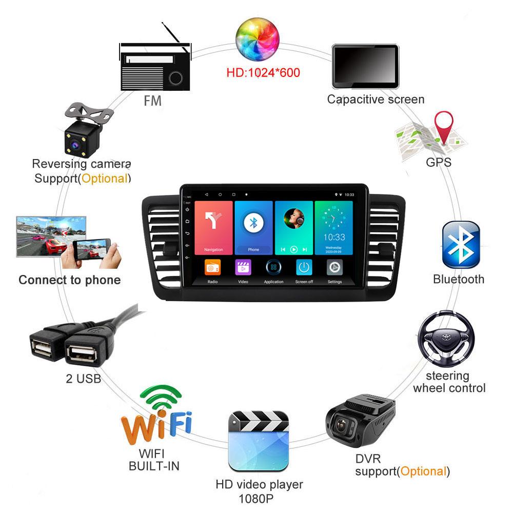 icreative Android Car Radio For Subaru Outback 3 Legacy 4  2004-2009 Multimedia Player GPS Navigation 2 Din Stereo