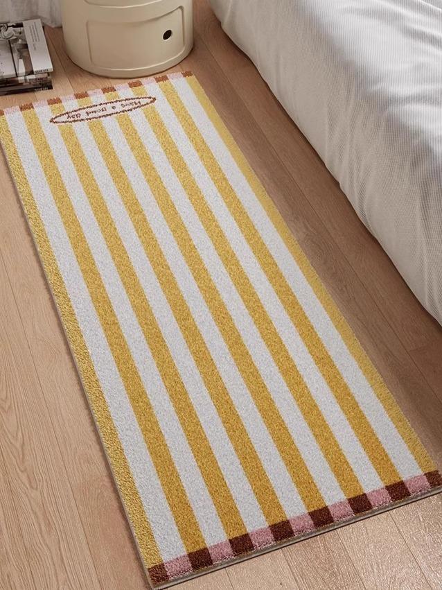 VIKAMA Striped Carpet Soft Plush Bedroom Bed Blanket Long Strip Living Room Bay Window Balcony Floor Cushion Home Decor
