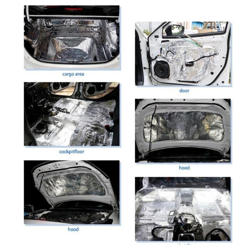 Set Of 10 Automotive Sound Insulation Mats, Aluminum Foil Backed Insulation Pads Dampening Sheets For Car Door Ceilings