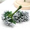 12 STK/Parti Kunstig Blomst Små Bær Pollenbærer Stilk av Ståltråd/Bryllupsblader DIY Krans Roser Kunstig Blomst