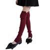 Japanese Ballet Styles Thigh High Leg Warmer Ribbed Knitted Split Buttons Over Knee Footless Socks for Fashionable Women
