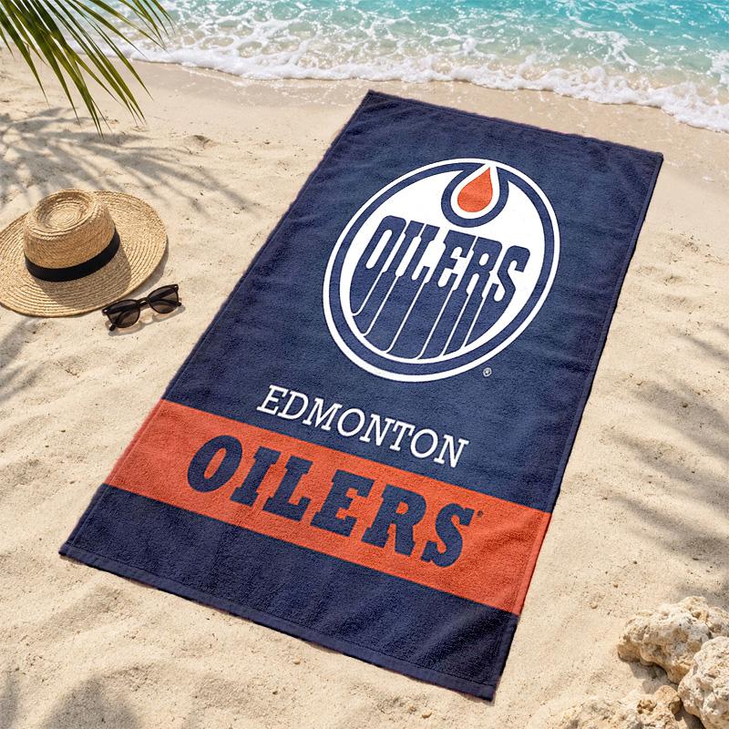 Edmonton Oilers Microfiber Beach Towel Quick Dry Sand Free Lightweight Beach Towels for Travel Swimming Camping