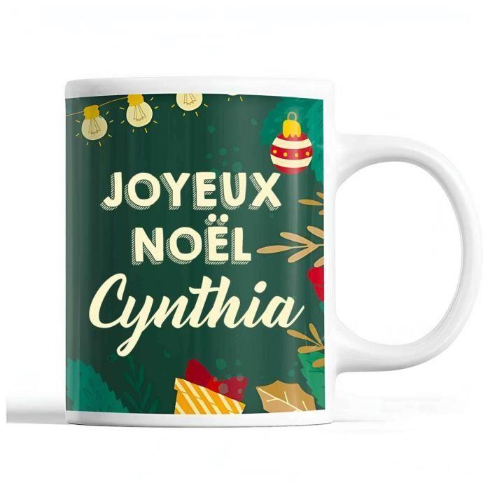 Mug - Noël Cynthia - Ceramic - Front/Back Print - 325 Ml - Secret Santa Gift