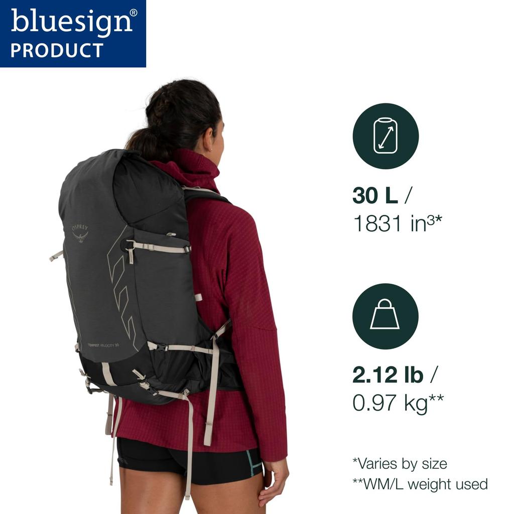 Osprey Tempest Velocity 30L Hiking Backpack in Women's Pashmina/Melon, WM/L