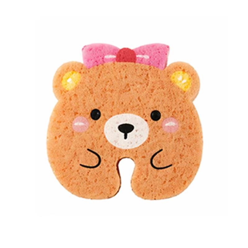 Cute Panda Bear Pig Shape Dishwashing Sponge Dual-sided Absorbent Scrubber Kitchen Sink Cleaning Sponge Wipe