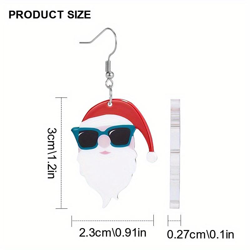 Tragen Sie modische Brillen Weihnachtsmann Weihnachtsbaum Zwerg Acryl Hängeohrringe für Frauen Mädchen Y2K Geflügeltes Schweinchen Ohrstecker Weihnachtsgeschenke