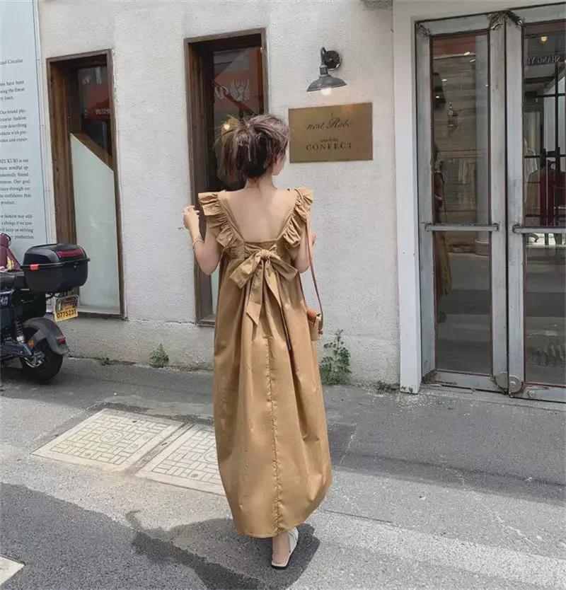 Summer 2023 Maternity Dress with Back Bow Tie