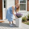 Tall Planters Set of 2, 580 mm Large Outdoor Taper Planters for Outdoor Indoor Plants, Front Porch Plastic Modern Flower Pots with Casters, Inner Pot