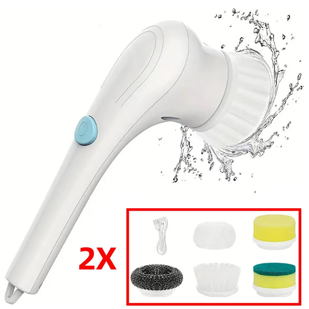 Appareils de cuisine blancs, brosse de nettoyage électrique, brosse de nettoyage domestique, évier de salle de bain, brosse rotative, brosse rotative électrique