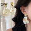 Stud Earrings Anniversary Gift 1 Pair Women Exaggerated Flower Shape