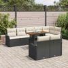 Garden Sofa Set with Storage 9 pcs Black Poly Rattan