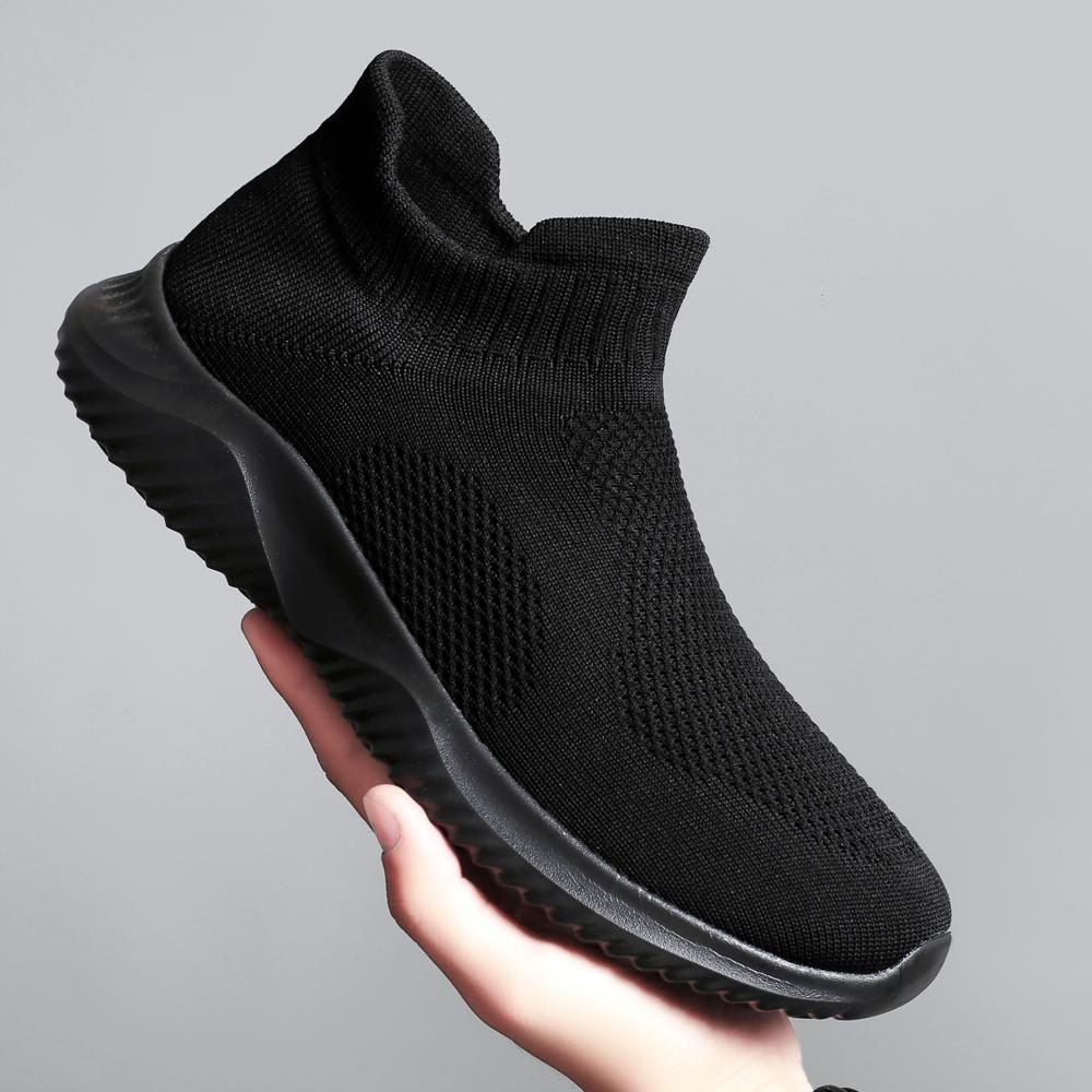 Men Casual Sneakers Breathable Socks Shoes Men Sneakers 2025 Fashion Male Casual Walking Comfortable Black Sneakers Men Shoes