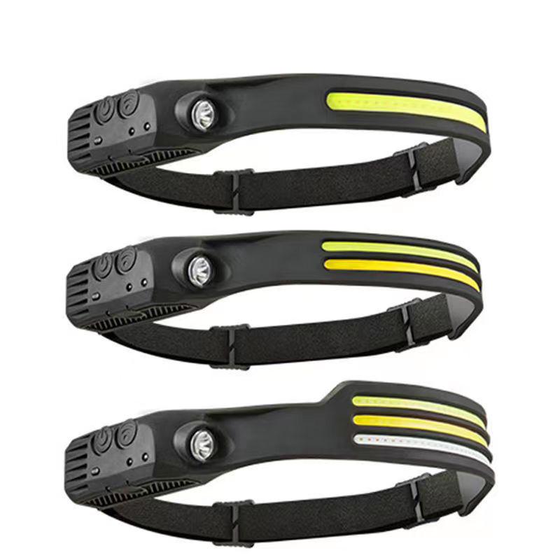 Silicone LED Multifunctional Wave Induction Headlamp with High/Low Beam for Outdoor Fishing