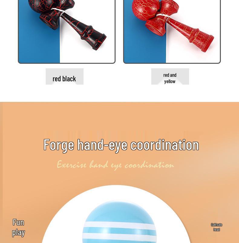 Skill Ball Wooden Kendama - Children's Educational Toy for Fitness and Leisure