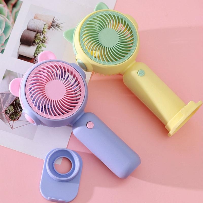 AM3 Battery Operated Handheld Fan Indoor Outdoor Use Ergonomic Handle Lightweight For Kids Adults Outdoor Travel