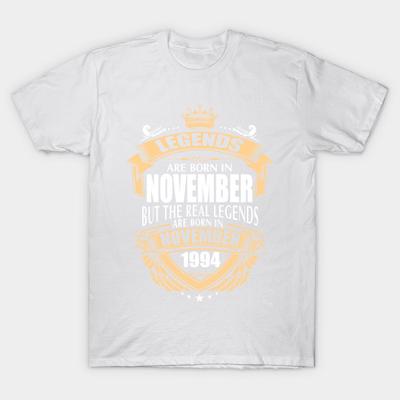 T-Shirt Damen Legenden werden im November 1994 geboren Harajuku Print Kawaii T-Shirt Sommer Kurzarm Damen T-Shirt Oberteil