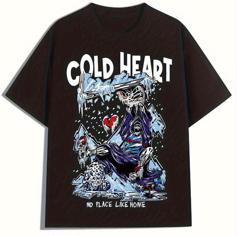 

2026 Summer Men s Y2K-inspired Cotton T-shirt, Cool Skull and Leopard Print - Casual Short-sleeved Round-neck T-shirt 4XL