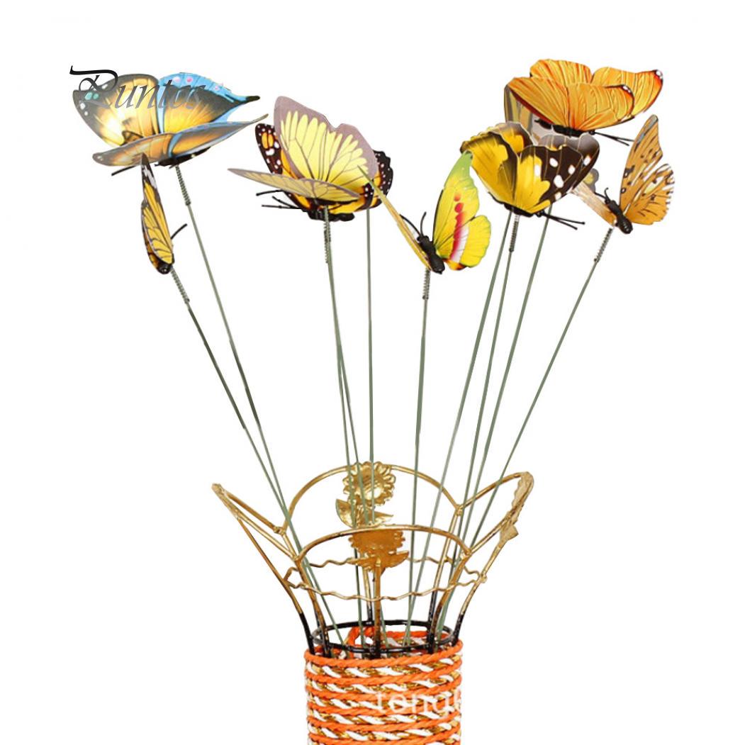 

Домашний комплект 10 шт./компл. имитация бабочки палка для украшения садового цветочного горшка жёлтый