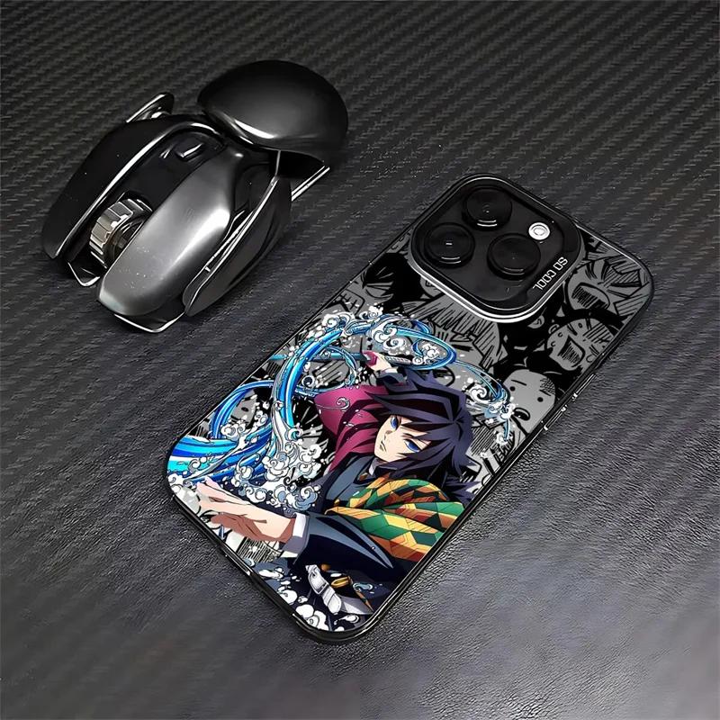 Demon Slayer Cartoon Anime Frosted Case for iPhone 17 Air 16 E 15 14 Plus 13 12 Mini 11 Pro Max Acrylic Sheet Silicone Cover