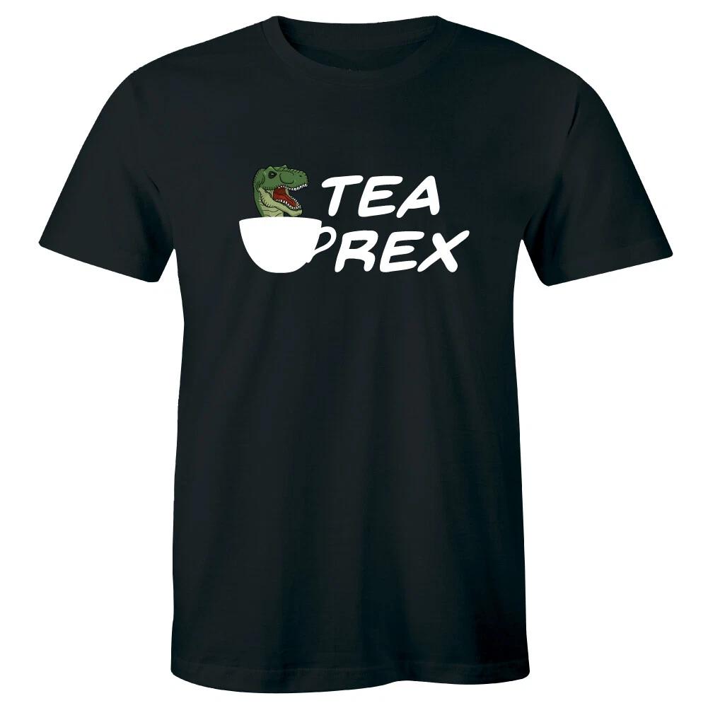 Tea Rex Men s Short Sleeve T-Shirt Funny Dinosaur Humor Pun Shirt 3XL