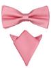 Bow Ties For Men Pre-tied Butterfly Knot Bowtie Hanky Set Solid Color Bow Tie Handkerchief For Adult Male Wedding Gift