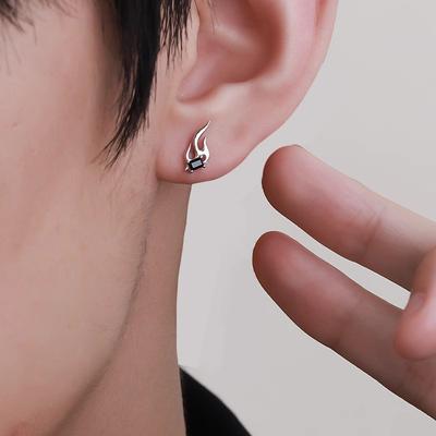 Flame Stud Earrings - Neutral Style, Sophisticated and Asymmetrical Earrings, Simple and Cool Accessories
