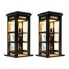 Vintage Telefonzelle Nachtlicht, Retro Rote Straßenlaterne mit Warmem LED, Miniatur Schreibtischlampe für Schlafzimmer Büro