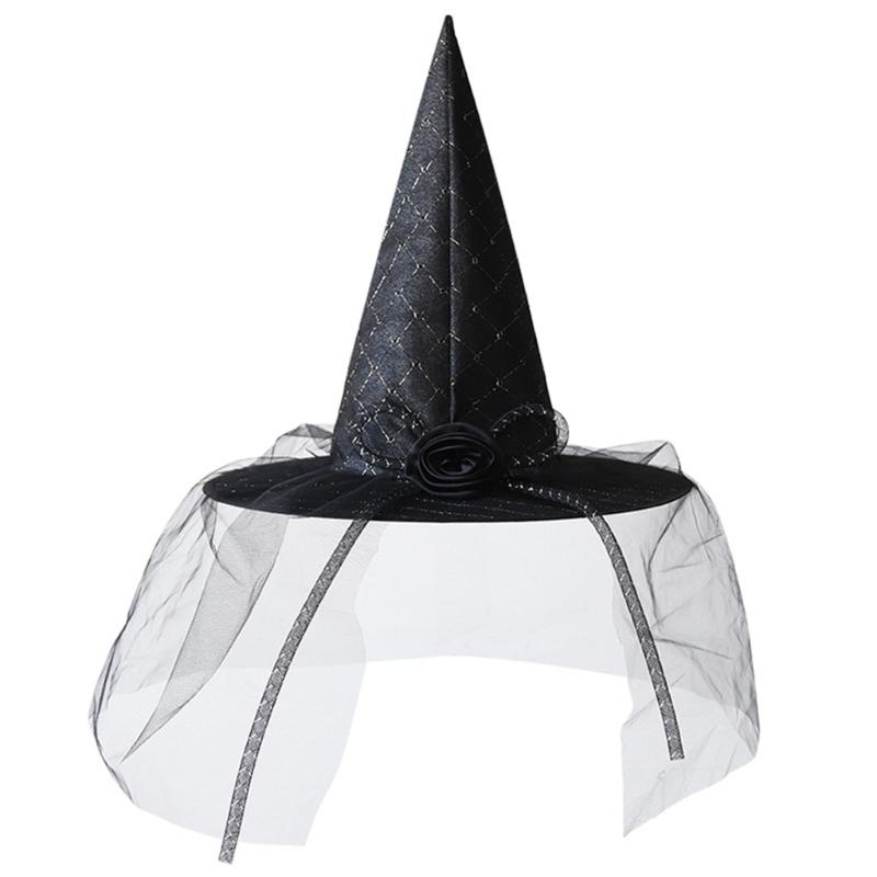 Halloween Hexenhut für Kinder Erwachsene Halloween Party Cosplay Kostüm Requisiten Gruseliger Zaubererhut für Halloween Party