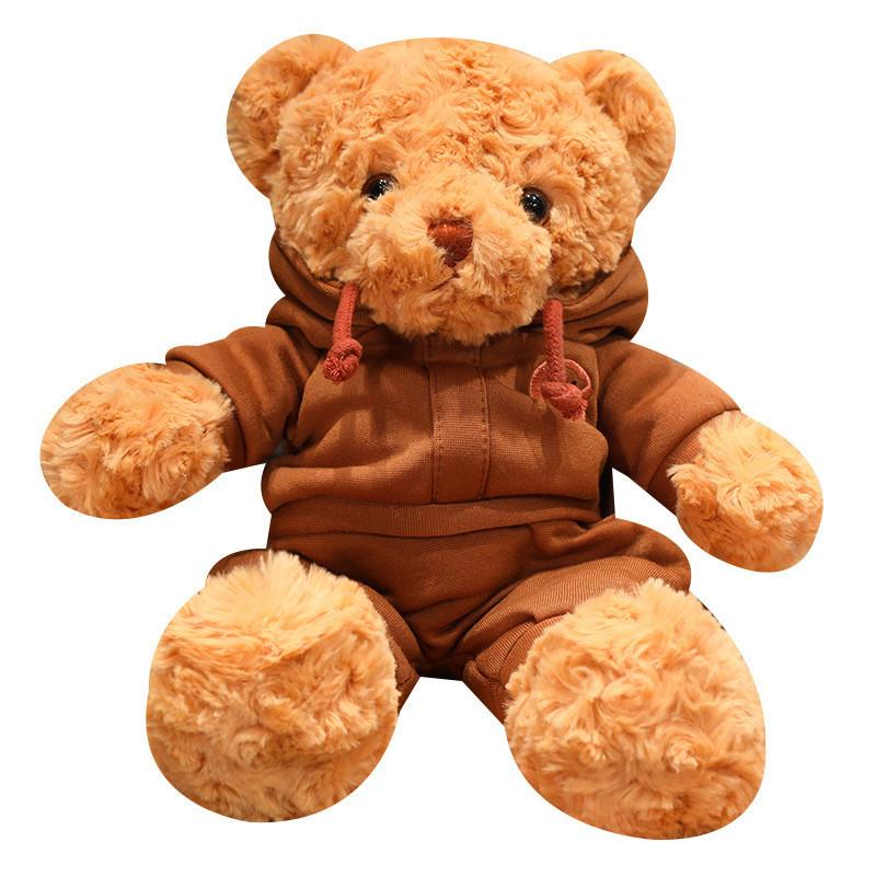 Cartoon Bear Plush Toy With Hoodie For Kids And Collectors