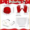 Santa Accessories Women Dress Up Glasses Apron Hat Gloves Christmas Santa Costume Accessories Set For Women Holiday Party