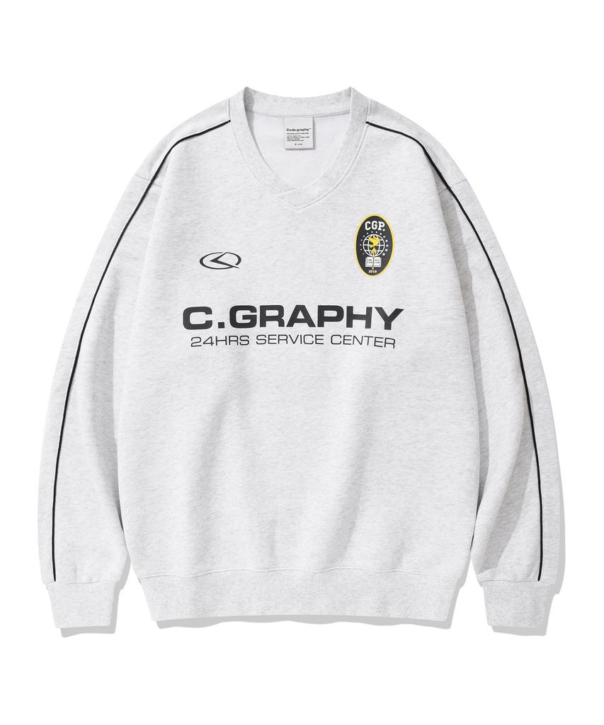 CGP 24H Track V-Neck Sweatshirt_Light Gray