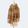Wool Blended High-end Scarf Ankola Red Plaid Scarf Women's Winter Atmosphere Versatile Scarf